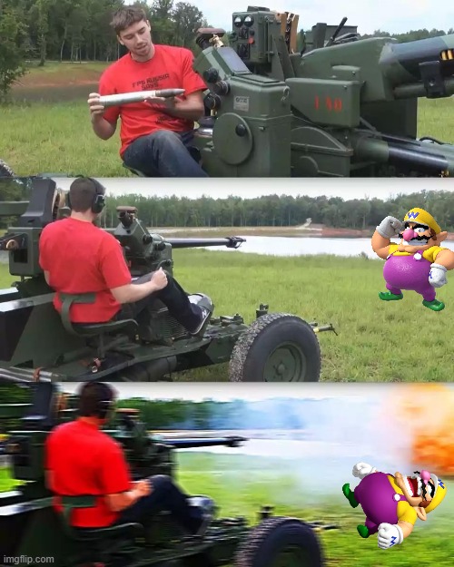 Wario gets shot with a missle.mp3 | image tagged in tank,wario | made w/ Imgflip meme maker
