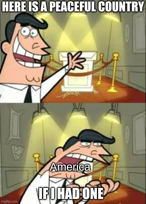 AMERICA IS NOT WELL |  HERE IS A PEACEFUL COUNTRY; America; IF I HAD ONE | image tagged in memes,this is where i'd put my trophy if i had one | made w/ Imgflip meme maker