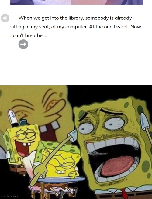 Came across this sentence in my homework | image tagged in spongebob laughing hysterically | made w/ Imgflip meme maker