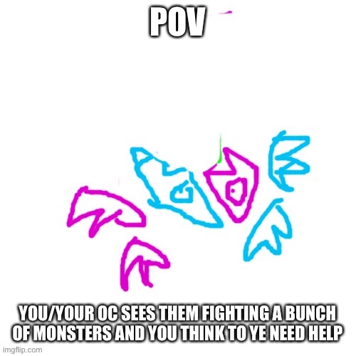 Polygon | POV; YOU/YOUR OC SEES THEM FIGHTING A BUNCH OF MONSTERS AND YOU THINK TO YE NEED HELP | image tagged in polygon | made w/ Imgflip meme maker