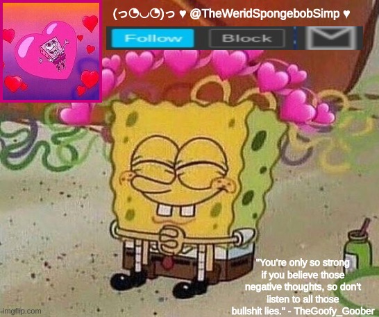 TheWeridSpongebobSimp's announcement template Blank Meme Template