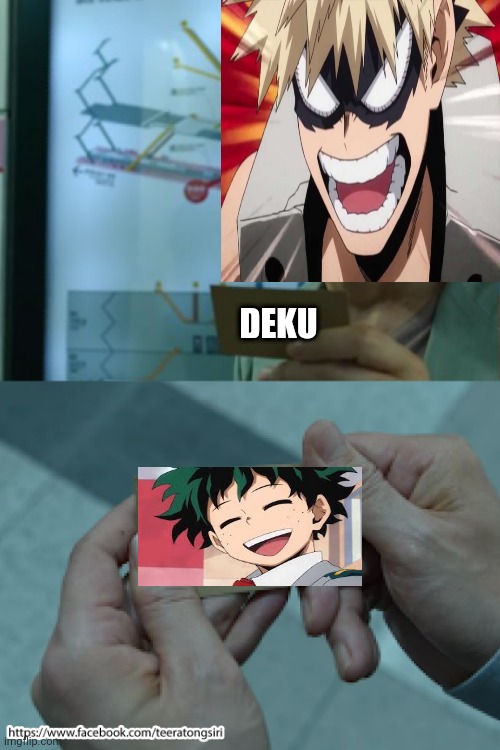 Day 1 of basically making new templates by covering squid game templates with anime characters | DEKU | image tagged in squid game name card | made w/ Imgflip meme maker