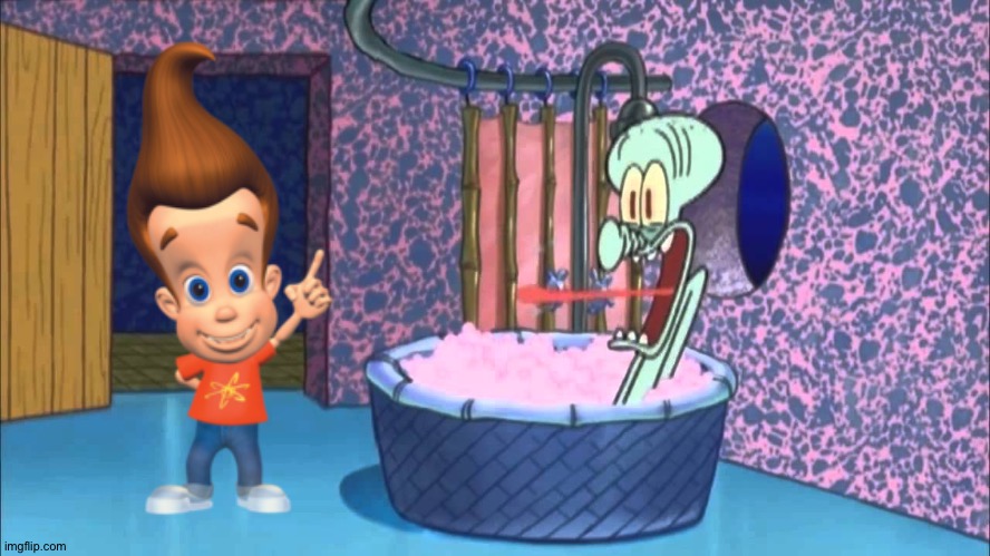 Jimmy neutron goes to Squidward's house | image tagged in who dropped by squidward's house | made w/ Imgflip meme maker