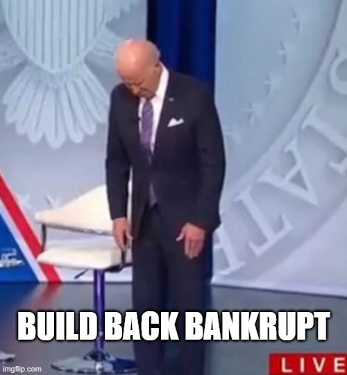 Biden WTF | BUILD BACK BANKRUPT | image tagged in biden wtf | made w/ Imgflip meme maker