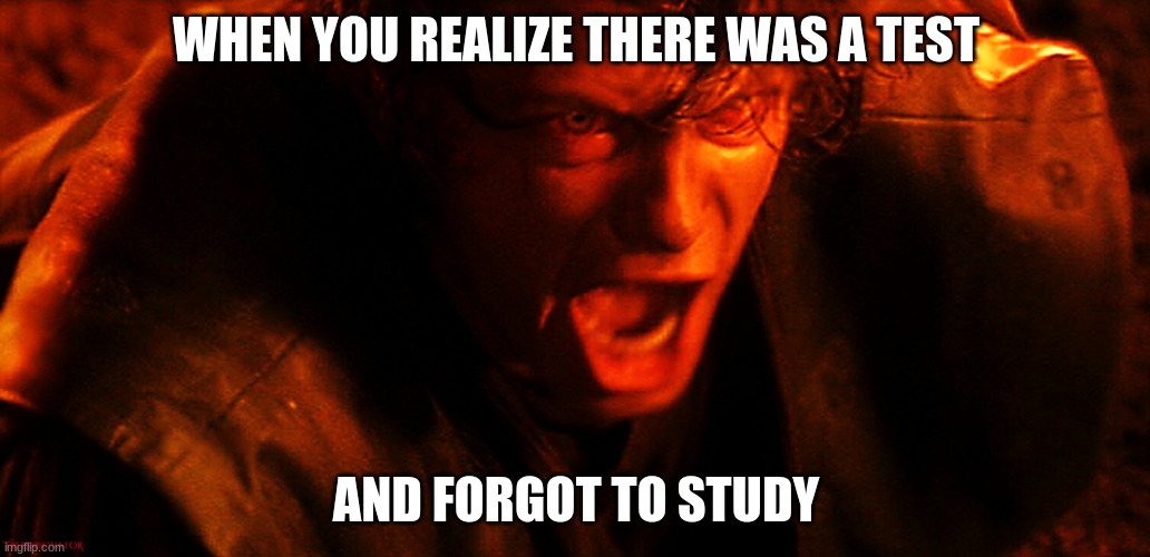 hi | WHEN YOU REALIZE THERE WAS A TEST; AND FORGOT TO STUDY | image tagged in pie charts | made w/ Imgflip meme maker