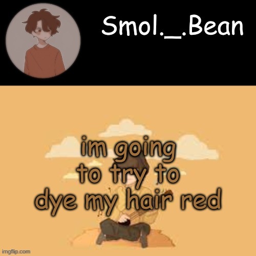 beans wilbur temp | im going to try to dye my hair red | image tagged in beans wilbur temp | made w/ Imgflip meme maker