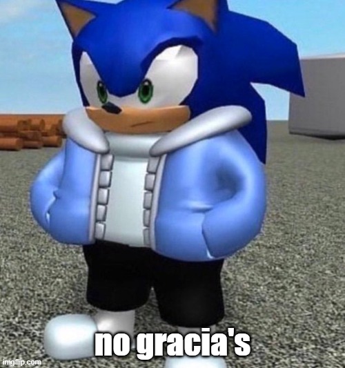 Sonic sans undertale | no gracia's | image tagged in sonic sans undertale | made w/ Imgflip meme maker