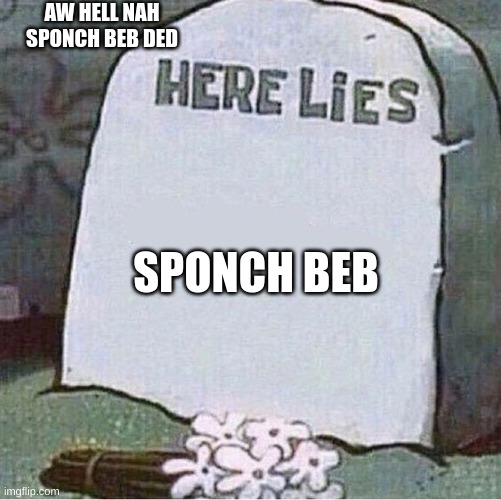 hell new | AW HELL NAH SPONCH BEB DED; SPONCH BEB | image tagged in memes | made w/ Imgflip meme maker