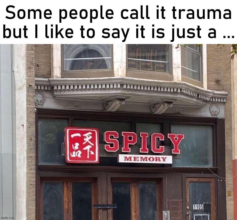 Some people call it trauma but I like to say it is just a ... | image tagged in memory | made w/ Imgflip meme maker