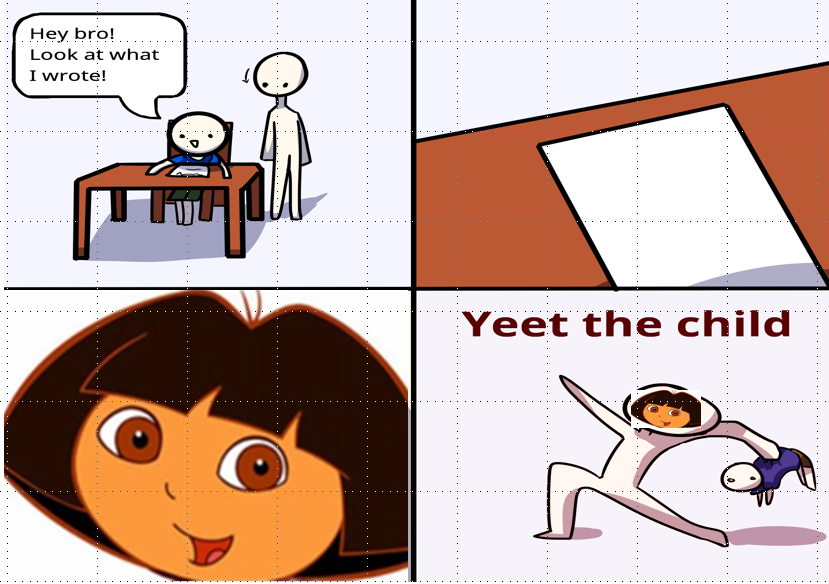 Dora turns white and is now a boy Blank Meme Template