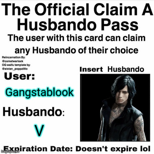 Half a person can be better than the whole person | Gangstablook; V | image tagged in v | made w/ Imgflip meme maker