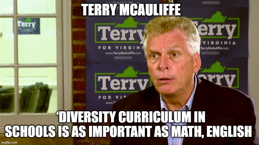 ‘Diversity Curriculum In Schools Is As Important As Math, English | TERRY MCAULIFFE; ‘DIVERSITY CURRICULUM IN SCHOOLS IS AS IMPORTANT AS MATH, ENGLISH | image tagged in terry mcauliffe,diversiity | made w/ Imgflip meme maker