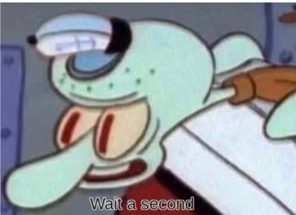 High Quality Squidward wait a second Blank Meme Template