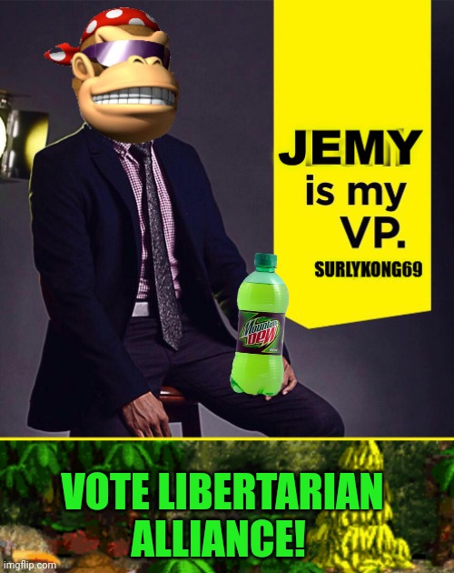 Vote Libertarian | VOTE LIBERTARIAN ALLIANCE! | image tagged in pepe party announcement,vote,libertarian,queen jemy,is my vp | made w/ Imgflip meme maker