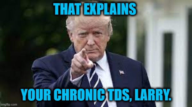THAT EXPLAINS YOUR CHRONIC TDS, LARRY. | made w/ Imgflip meme maker