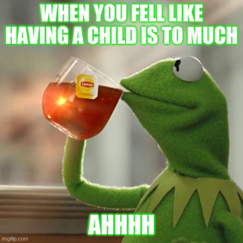 But That's None Of My Business | WHEN YOU FELL LIKE HAVING A CHILD IS TO MUCH; AHHHH | image tagged in memes,but that's none of my business,kermit the frog | made w/ Imgflip meme maker