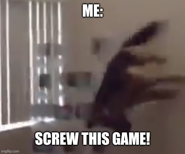 What the dog doin | ME: SCREW THIS GAME! | image tagged in what the dog doin | made w/ Imgflip meme maker