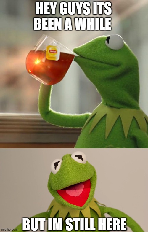 HEY GUYS ITS BEEN A WHILE; BUT IM STILL HERE | image tagged in memes,but that's none of my business | made w/ Imgflip meme maker