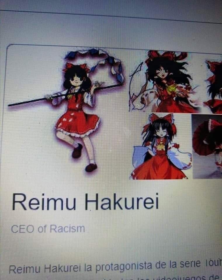 High Quality reimu: CEO of racism Blank Meme Template