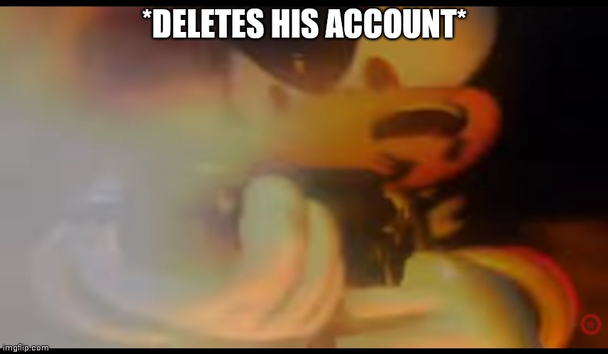 Shadow | *DELETES HIS ACCOUNT* | image tagged in shadow | made w/ Imgflip meme maker