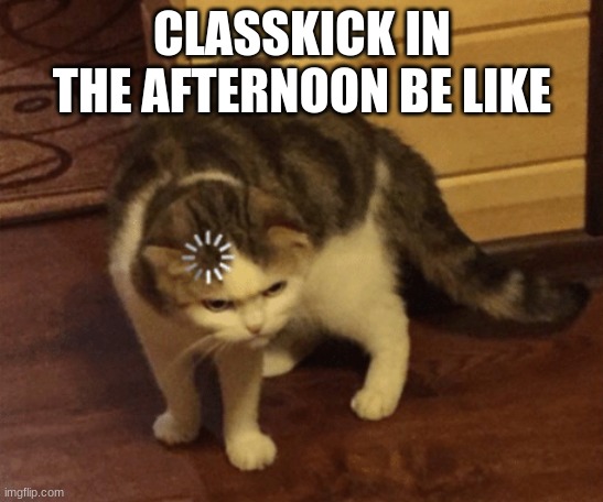 bruh | CLASSKICK IN THE AFTERNOON BE LIKE | image tagged in lag cat,school | made w/ Imgflip meme maker