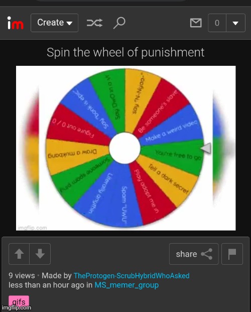 Spin The Wheel Of Punishment Imgflip 