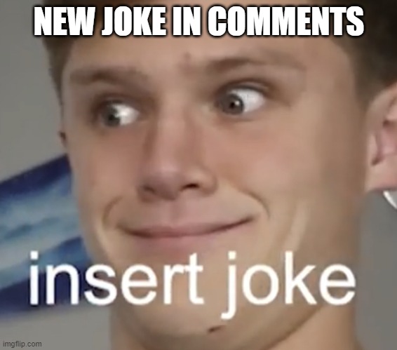 Insert Joke | NEW JOKE IN COMMENTS | image tagged in insert joke | made w/ Imgflip meme maker