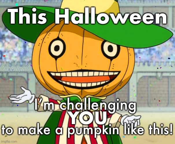 Fairy Tail Halloween Pumpkin | This Halloween; I’m challenging; YOU; to make a pumpkin like this! | image tagged in fairy tail,fairy tail meme,pumpkin,halloween,game,grand magic game | made w/ Imgflip meme maker