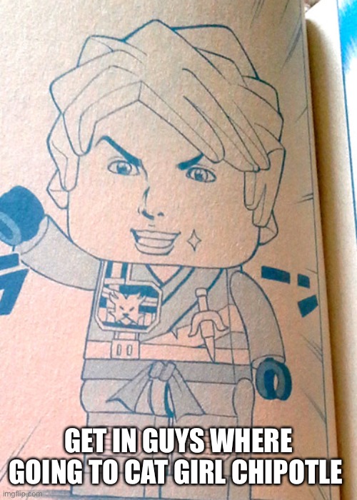 Jojo Lloyd | GET IN GUYS WHERE GOING TO CAT GIRL CHIPOTLE | image tagged in jojo lloyd | made w/ Imgflip meme maker