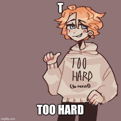 Too Hard | T; TOO HARD | made w/ Imgflip meme maker