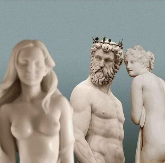 Distracted Boyfriend But With Ancient Greek Statues Blank Meme Template