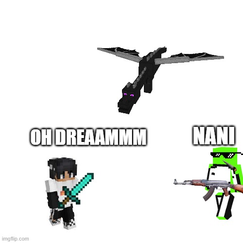 insane dream manhunt | NANI; OH DREAAMMM | image tagged in memes,minecraft memes | made w/ Imgflip meme maker