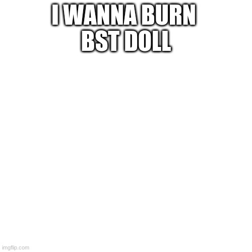 Blank Transparent Square | I WANNA BURN 
BST DOLL | image tagged in memes,blank transparent square | made w/ Imgflip meme maker