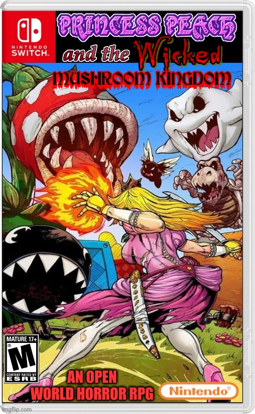 BATTLE THE SPOOKY | AN OPEN WORLD HORROR RPG | image tagged in nintendo switch,princess peach,super mario bros,spooky,horror,fake switch games | made w/ Imgflip meme maker