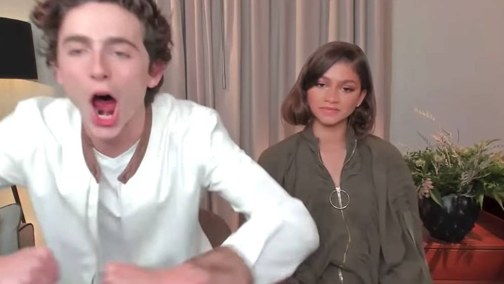 High Quality Chalamet Zendaya Blank Meme Template