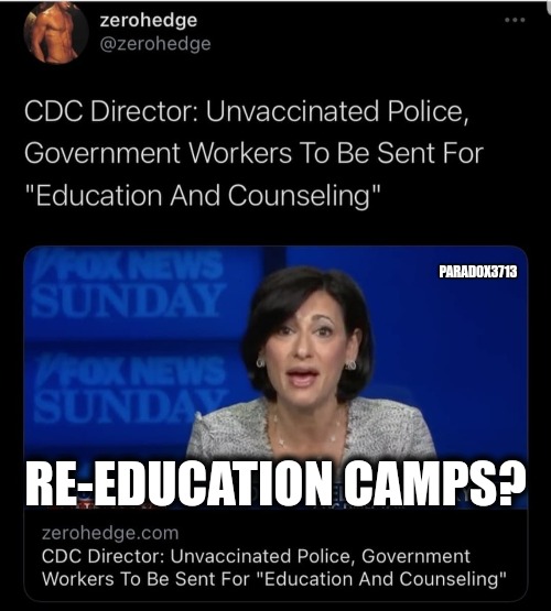 "This is not America."  - David Bowie | PARADOX3713; RE-EDUCATION CAMPS? | image tagged in memes,politics,joe biden,coronavirus,vaccines,cdc | made w/ Imgflip meme maker