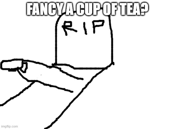 Blank White Template | FANCY A CUP OF TEA? | image tagged in blank white template | made w/ Imgflip meme maker