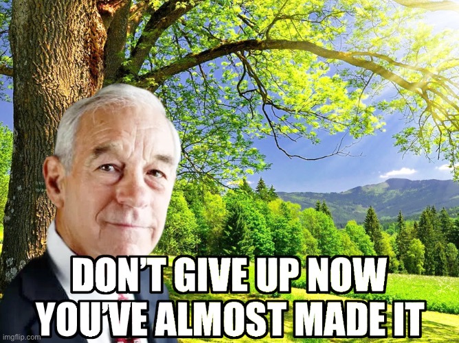 Don’t | image tagged in ron paul don t give up now | made w/ Imgflip meme maker