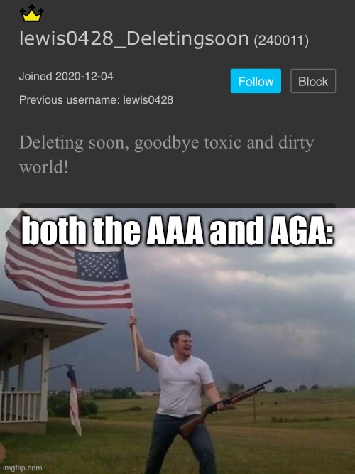 yeehaw | both the AAA and AGA: | image tagged in yeehaw | made w/ Imgflip meme maker