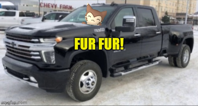 Furret's new ride | FUR FUR! | image tagged in 2021 chevy silverado,furret,pokemon | made w/ Imgflip meme maker