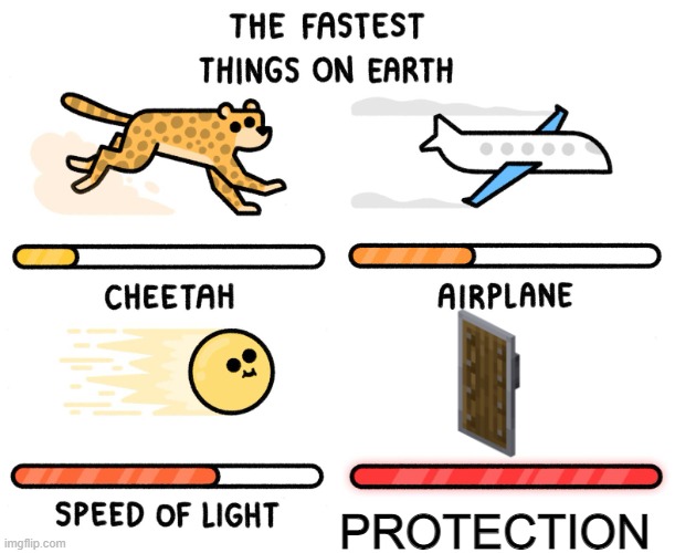 Fastest thing on earth | PROTECTION | image tagged in fastest thing on earth | made w/ Imgflip meme maker
