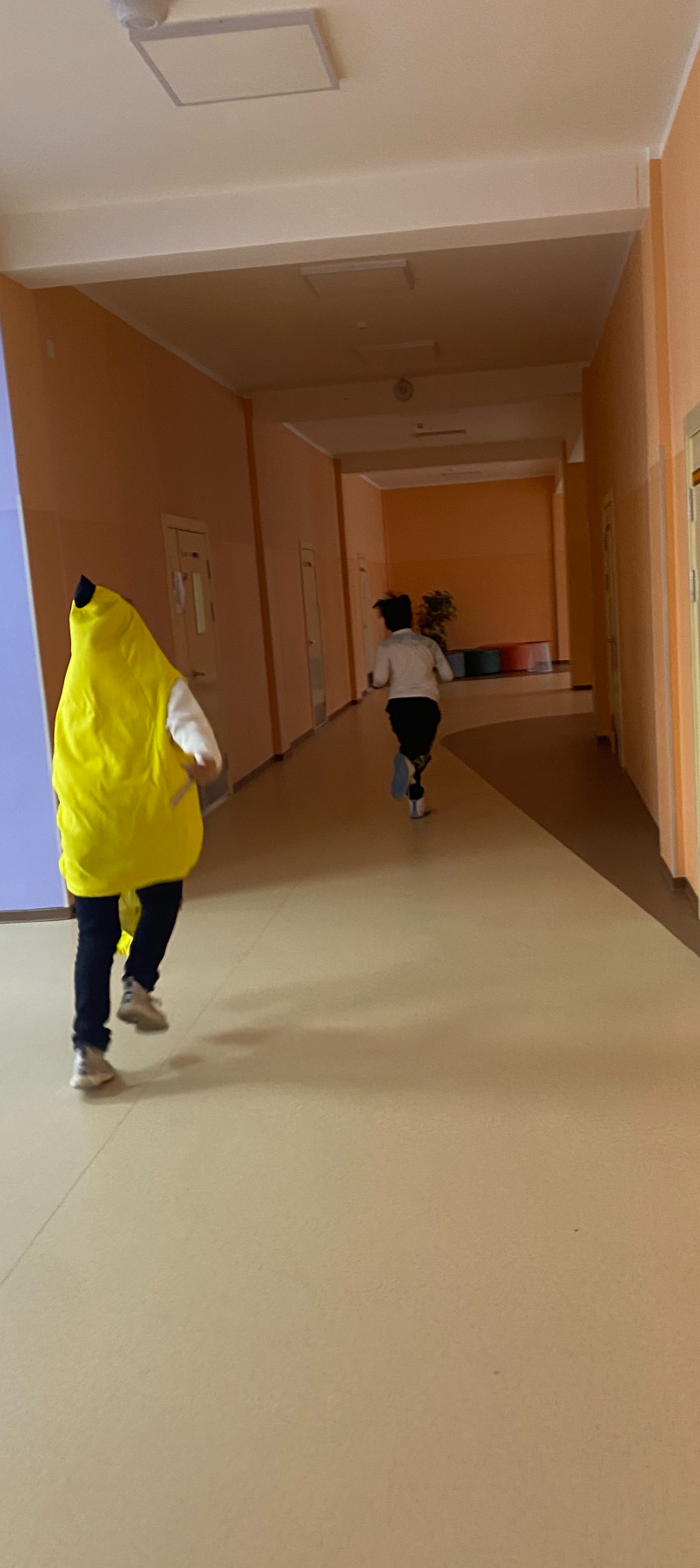 High Quality Banana man running after a kid Blank Meme Template