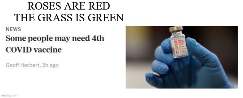 enough | ROSES ARE RED
THE GRASS IS GREEN | image tagged in covid vaccine | made w/ Imgflip meme maker