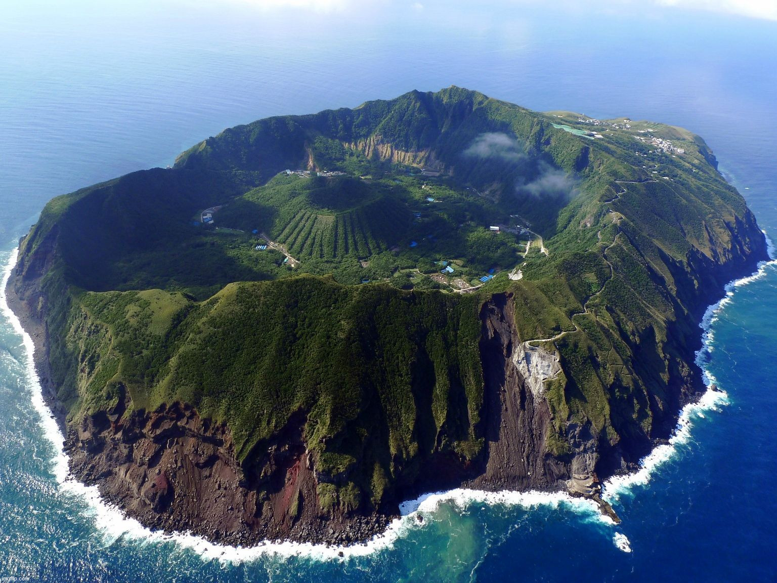 Aogashima Island - great place to ride out the zombie apocolypse | image tagged in awesome | made w/ Imgflip meme maker