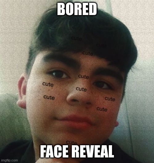 face reveal bc im bored | BORED; FACE REVEAL | image tagged in face reveal,phone filter | made w/ Imgflip meme maker