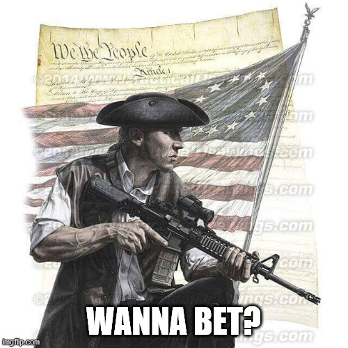 American Patriot | WANNA BET? | image tagged in american patriot | made w/ Imgflip meme maker