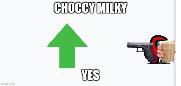 white template | CHOCCY MILKY; YES | image tagged in white template | made w/ Imgflip meme maker