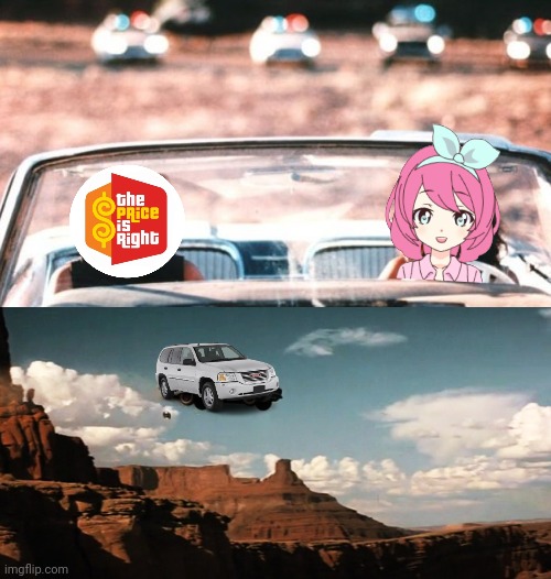 your destination is on the left | image tagged in thelma and louise,thelma and louise airborne | made w/ Imgflip meme maker