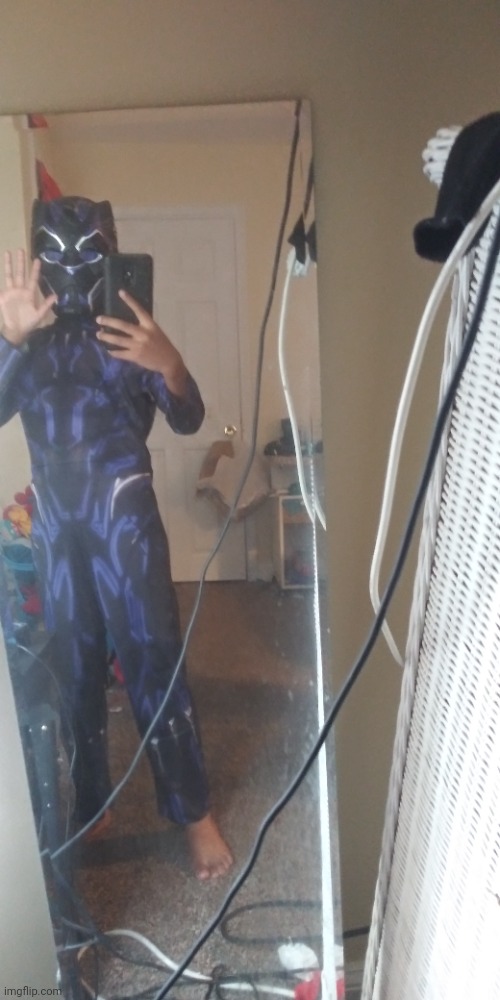 Me in my black panther Halloween costume and I'm getting an anime costume next year | made w/ Imgflip meme maker