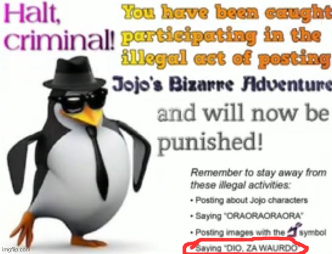 NO JOJO | image tagged in no jojo | made w/ Imgflip meme maker